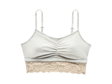 Astrid Jersey Bralette with Lace, Champagne / Grey