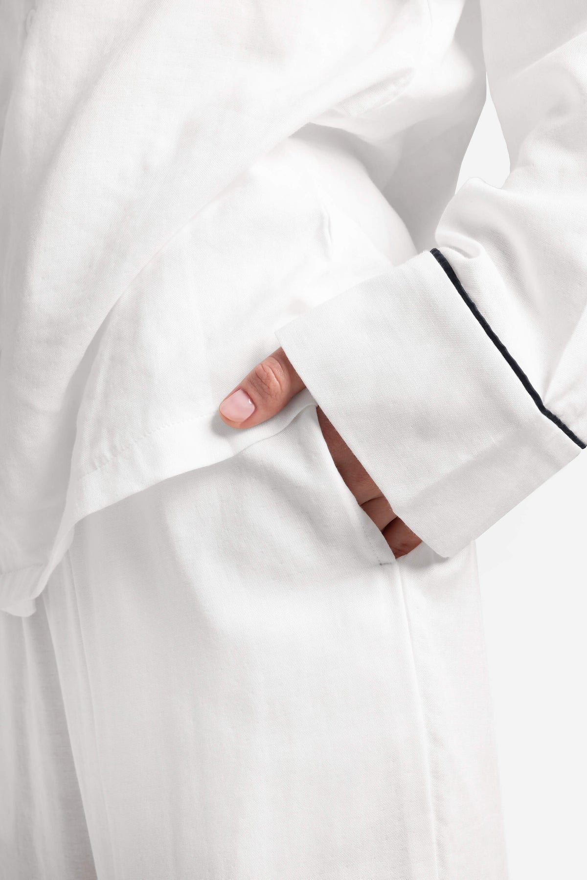 Woven Cotton Long Pajama Set