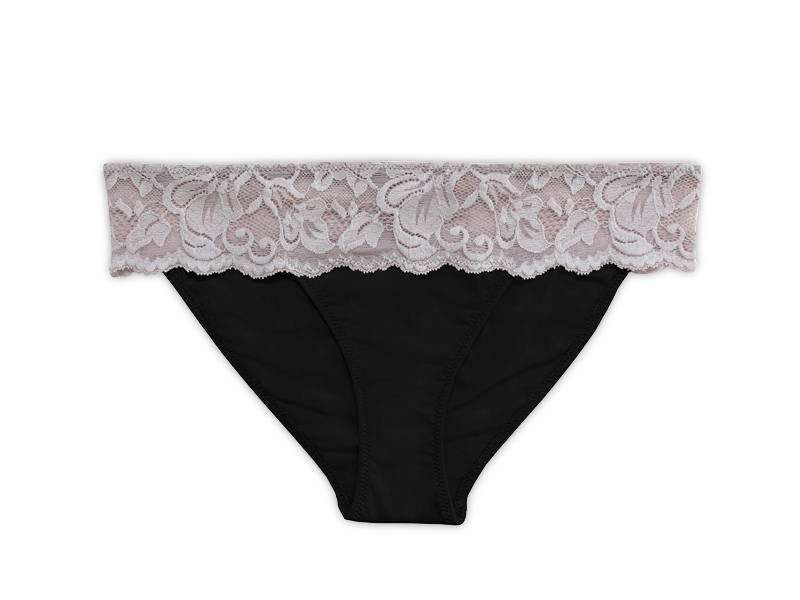 Black Astrid Brief Panty With Mauve Lace Everviolet