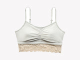 Astrid Bralette with Lace, Champagne/Grey