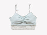 Astrid Bralette with Lace, White/Mist