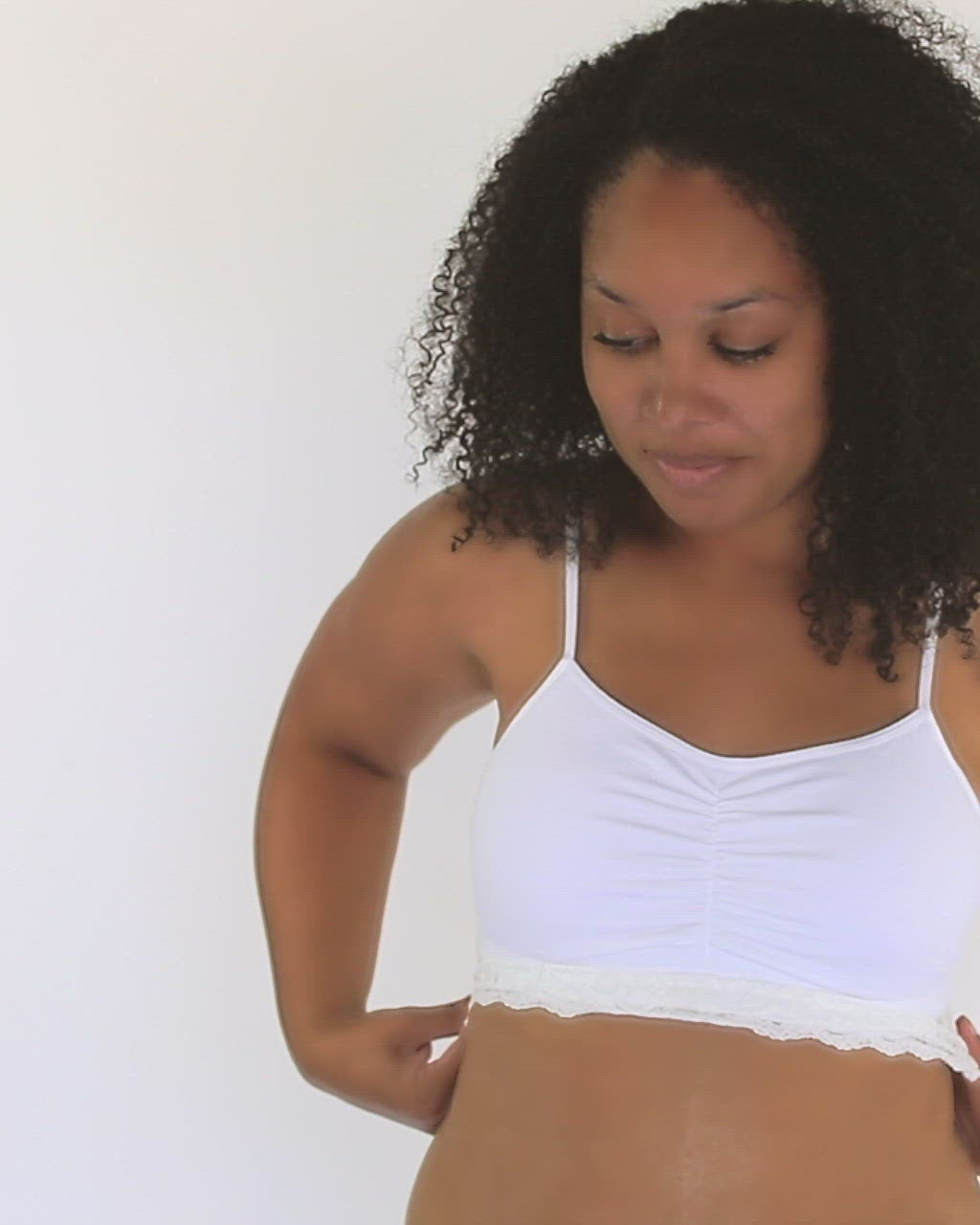 Astrid Bralette with Lace, White