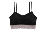Astrid Jersey Bralette with Lace S, Mauve / Black