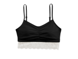 Astrid Jersey Bralette with Lace M, White / Black