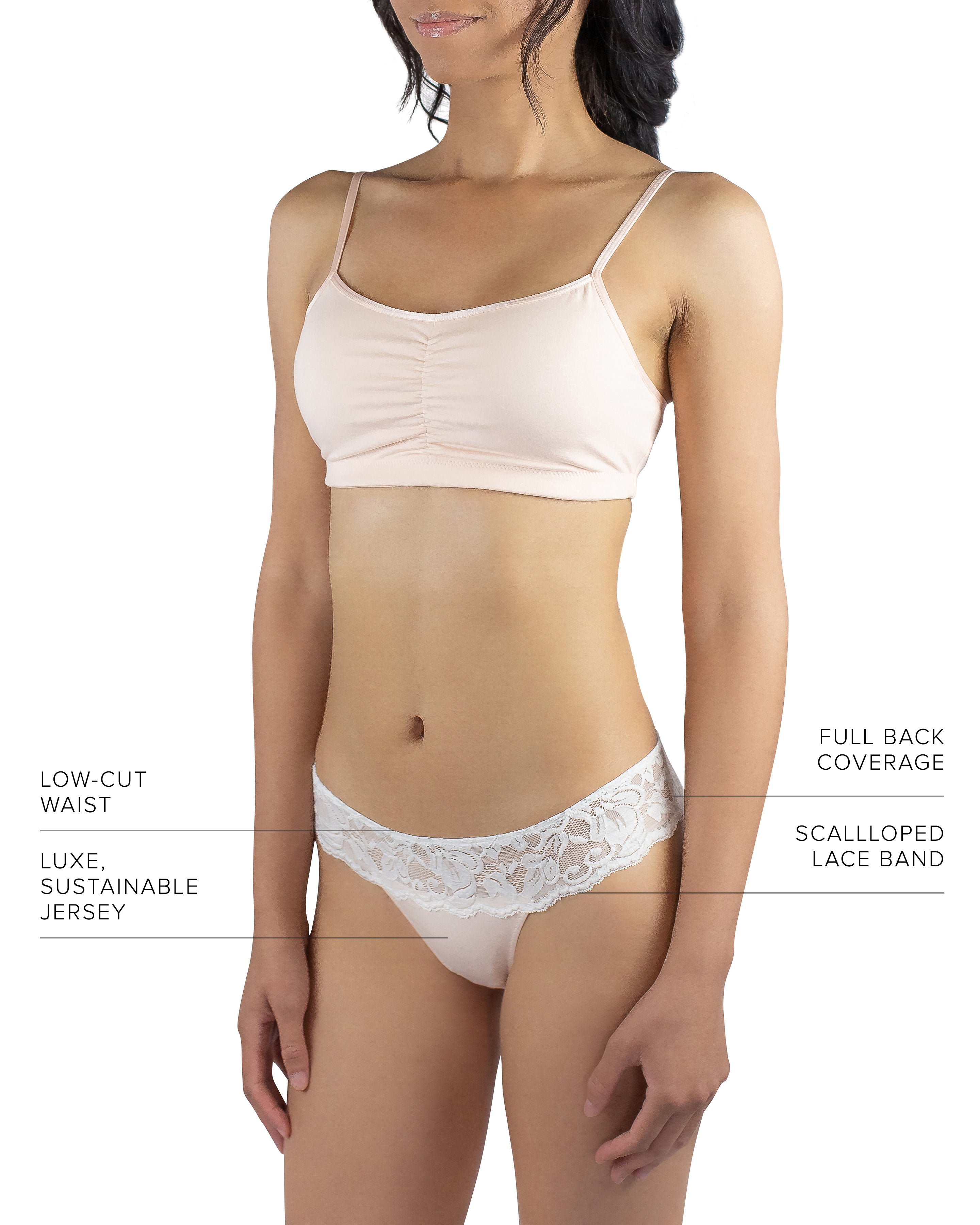 Astrid Brief Panty, White / Blush