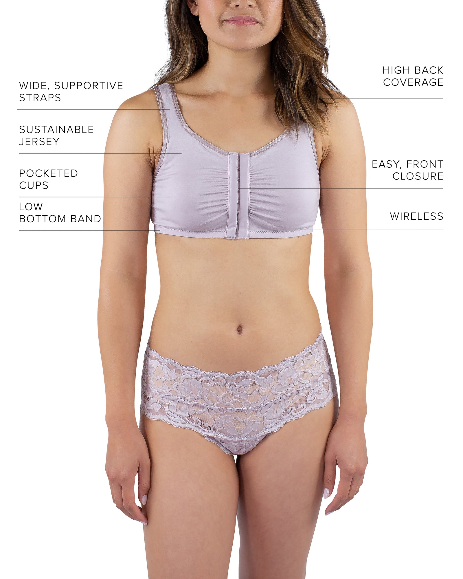 Maia Bra – Soft, Front-Closure Bra for Comfort & Recovery | Everviolet