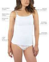 Maia Sustainable Jersey Camisole, White