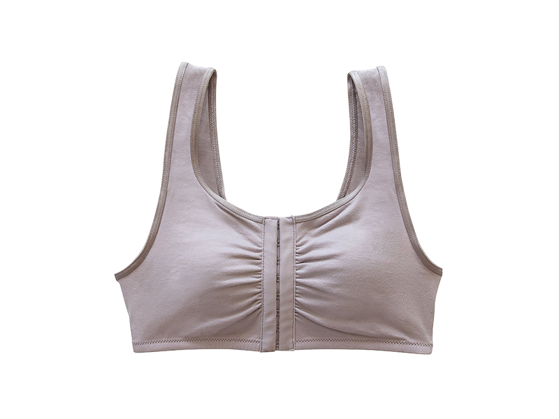 Front Close Mastectomy Bra with Modern Lace (Sister) 1105263-S -  1122506-F2:PANTONE Frost Gray:40C